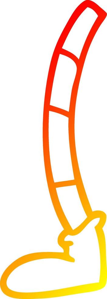warm gradient line drawing cartoon retro leg vector