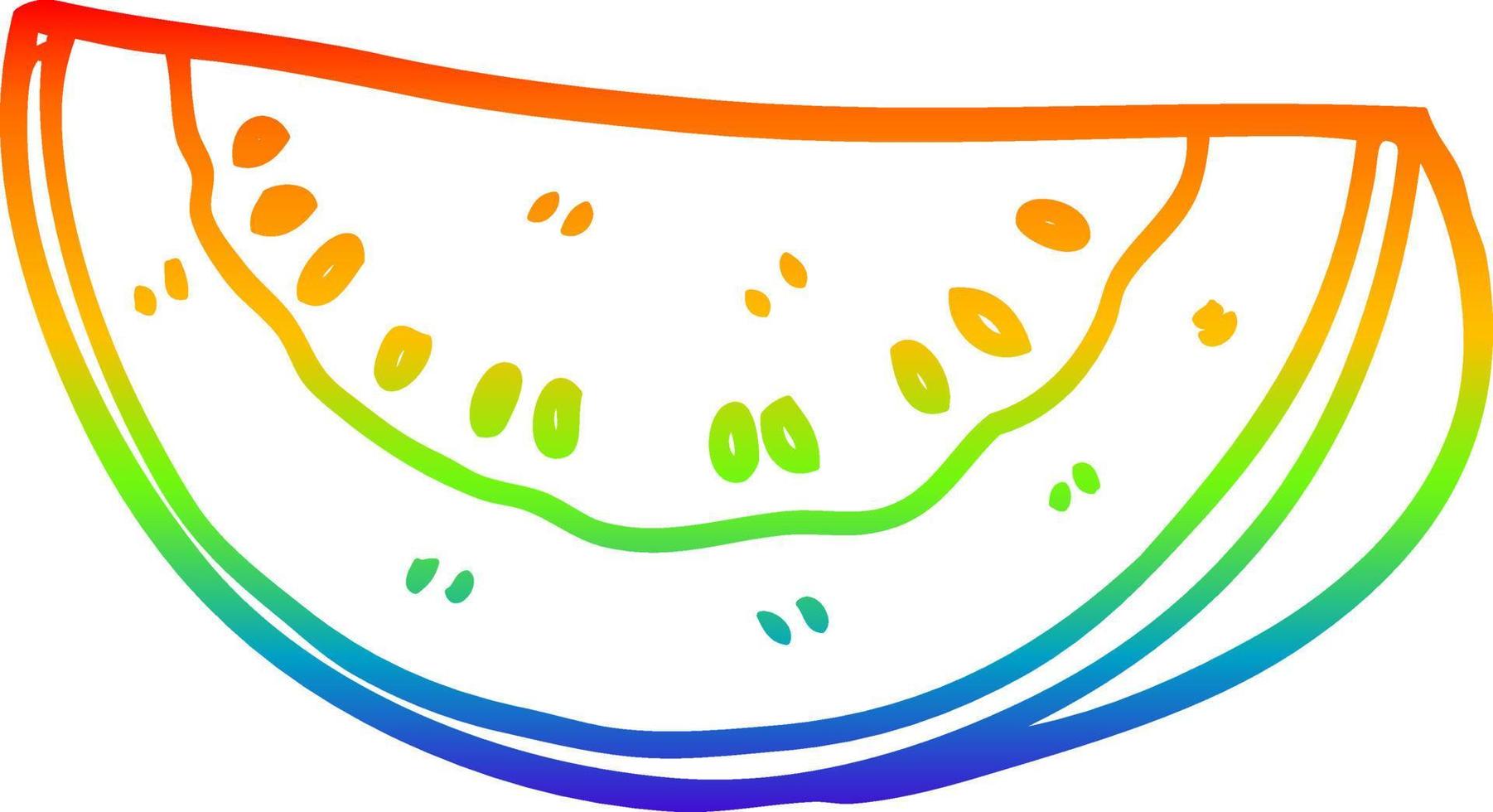 arco iris gradiente línea dibujo dibujos animados sandía vector