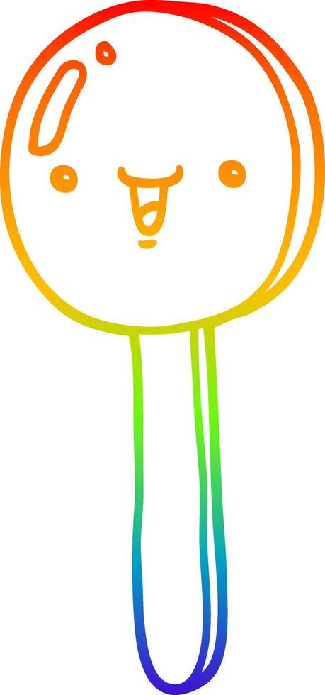 rainbow gradient line drawing cartoon lollipop vector