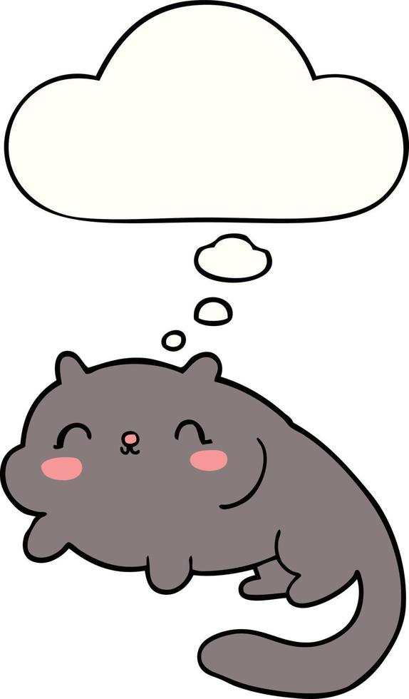 cartoon cat and thought bubble vector