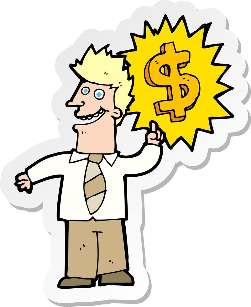 sticker of a making money cartoon vector