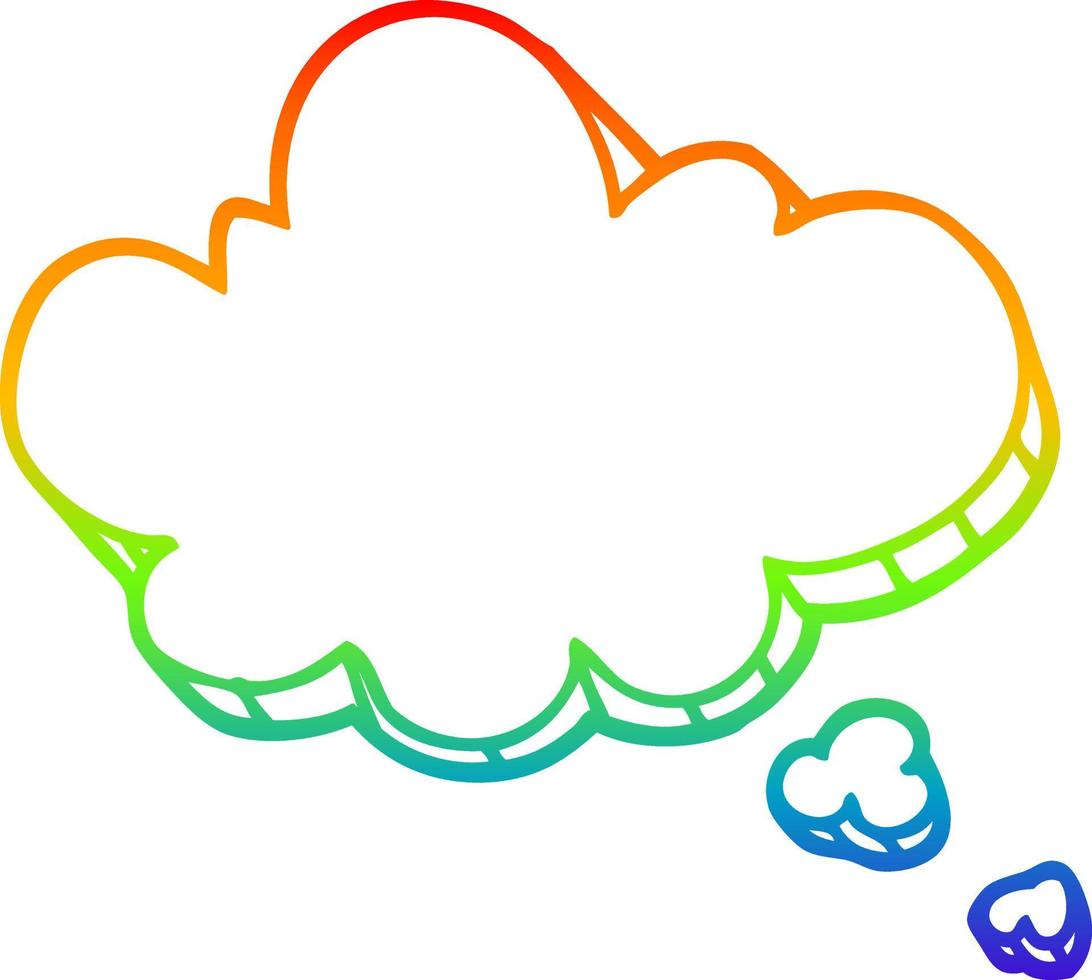 rainbow gradient line drawing cartoon expression bubble vector