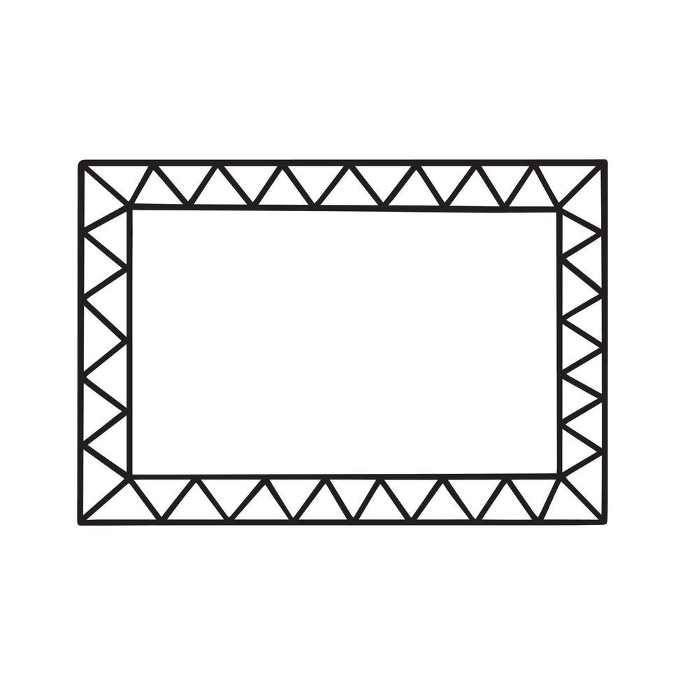 Hand drawn frame doodle. Border in sketch style. Vector illustration isolated on white background.