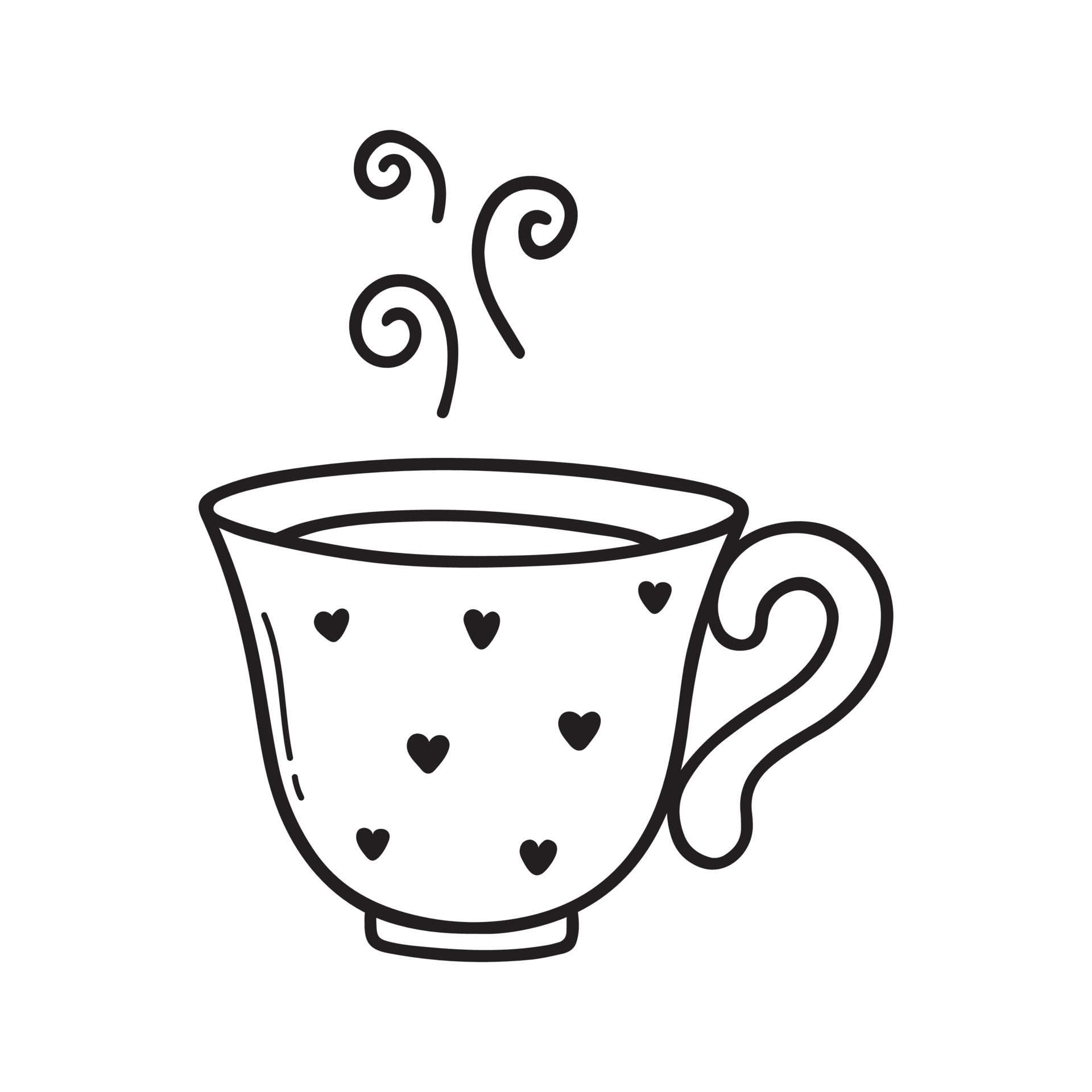 Hand Drawn Cup Of Coffee Or Tea Doodle. Tea Time In Sketch Style. Vector  Illustration Isolated On White Background 10447218 Vector Art At Vecteezy