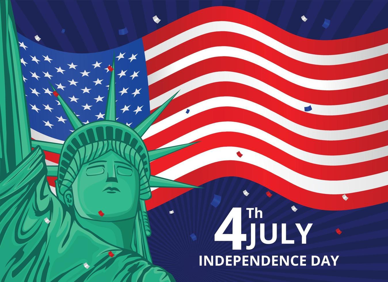 4 de julio diseño de saludo de independencia americana vector