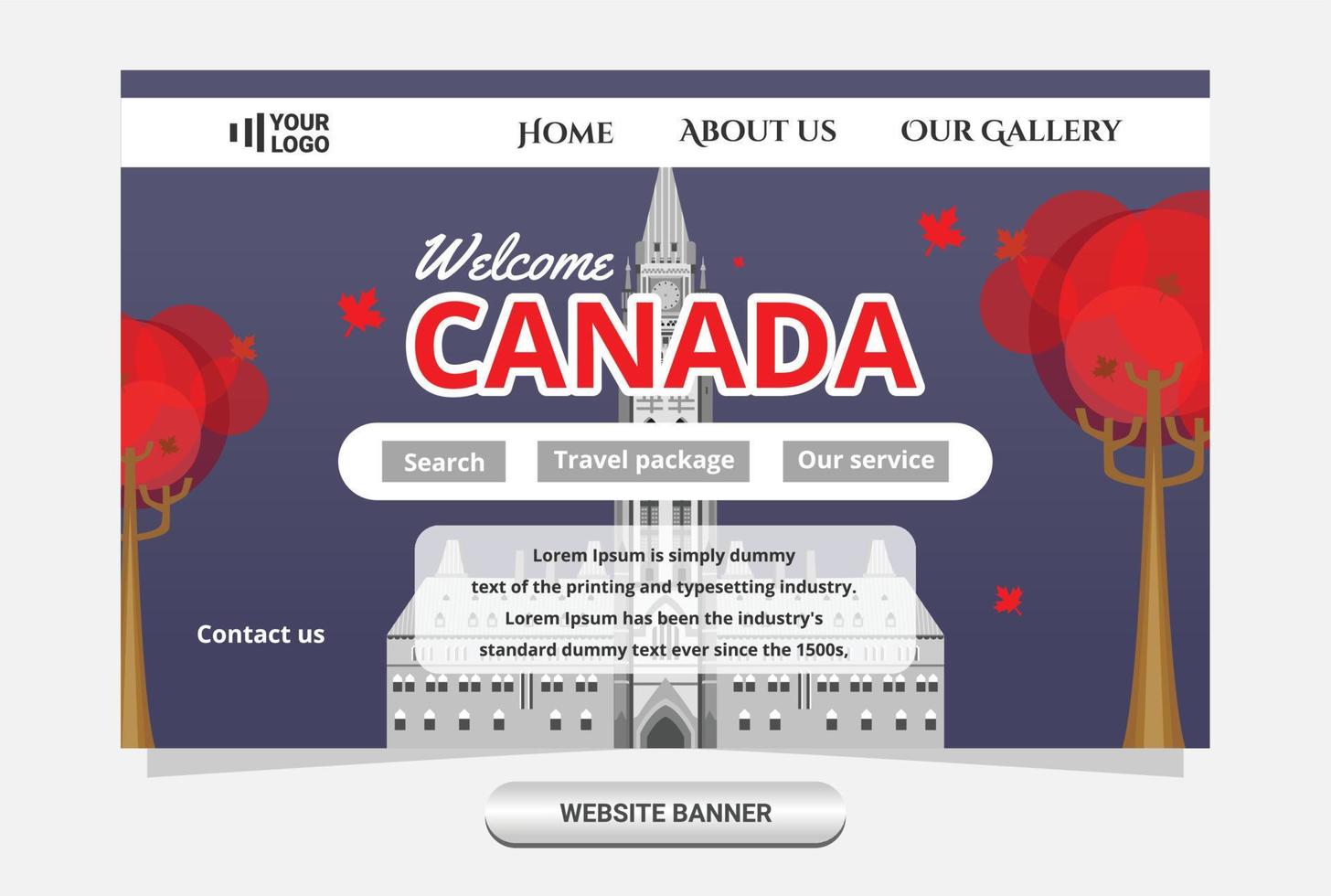 digital media design template for canada country, premium class model design vector