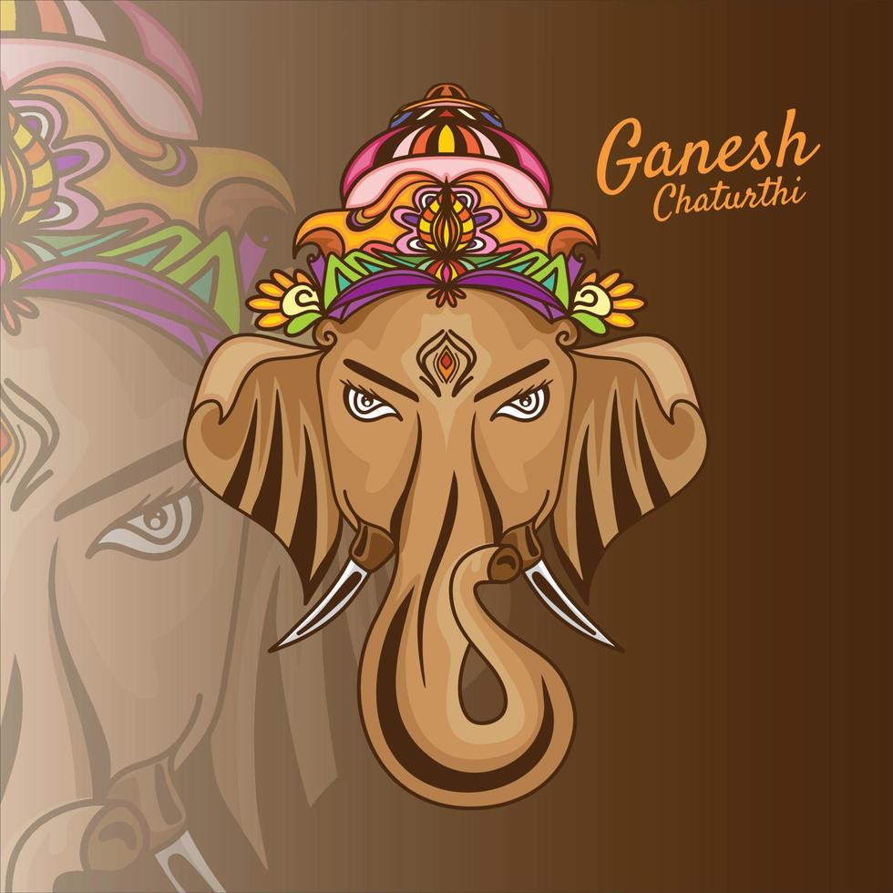 elegant mirror illustration of Ganesh Chaturthi. picture vector