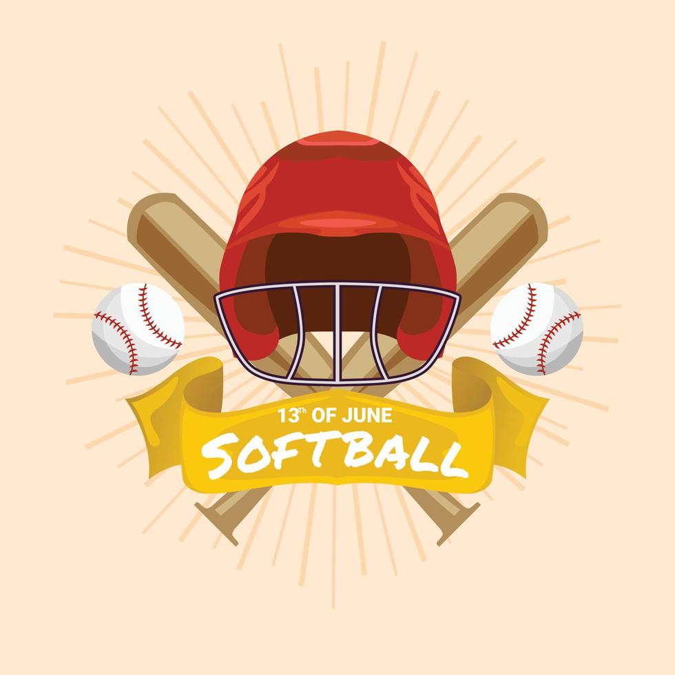 plantillas, personajes y logotipos para softbol, vector premium