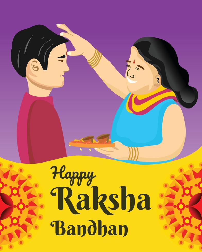 publicar carteles y anuncios de redes sociales de raksha bandhan square vector