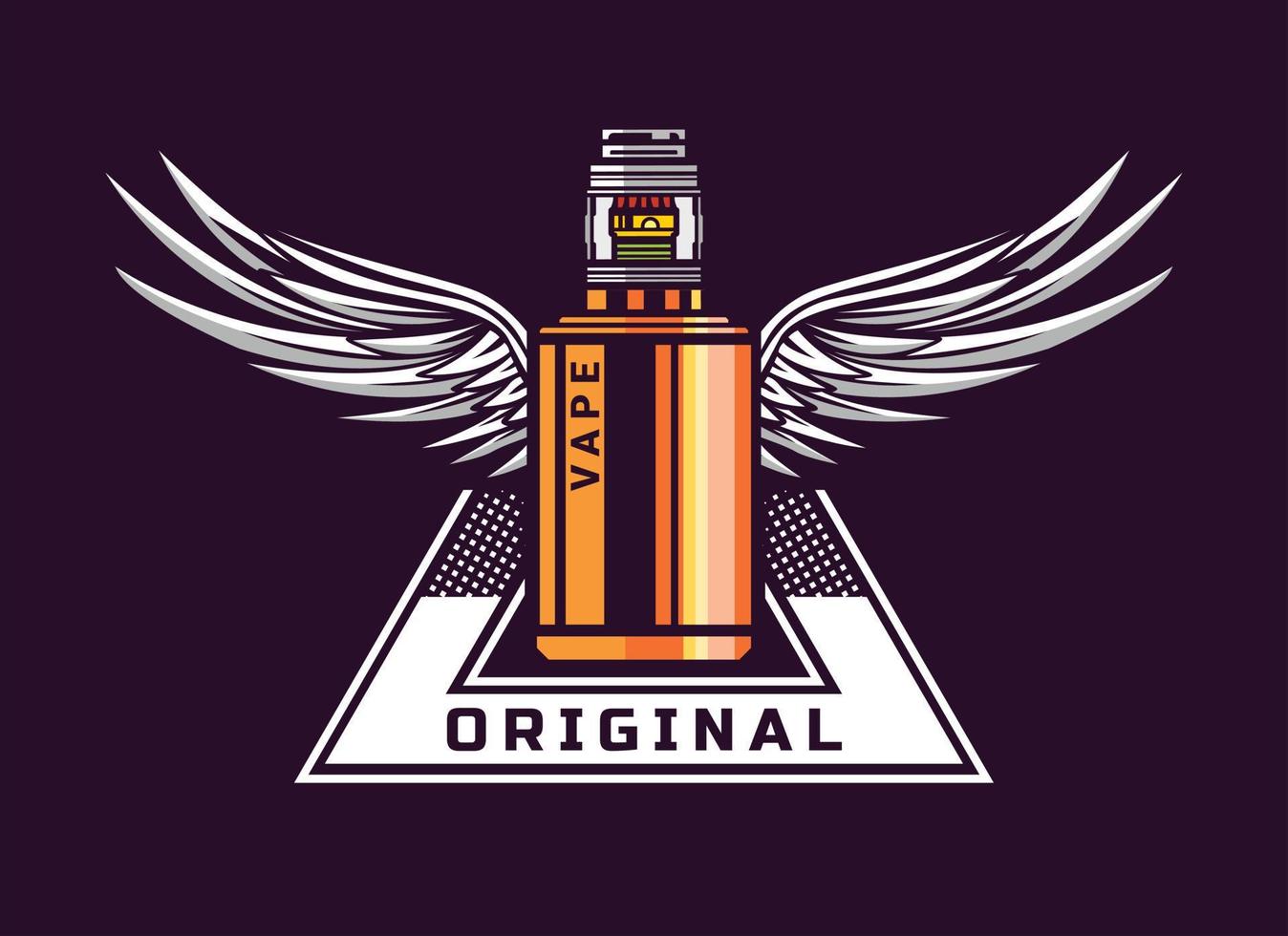 elegant flat illustration vector for vape mascot with wings
