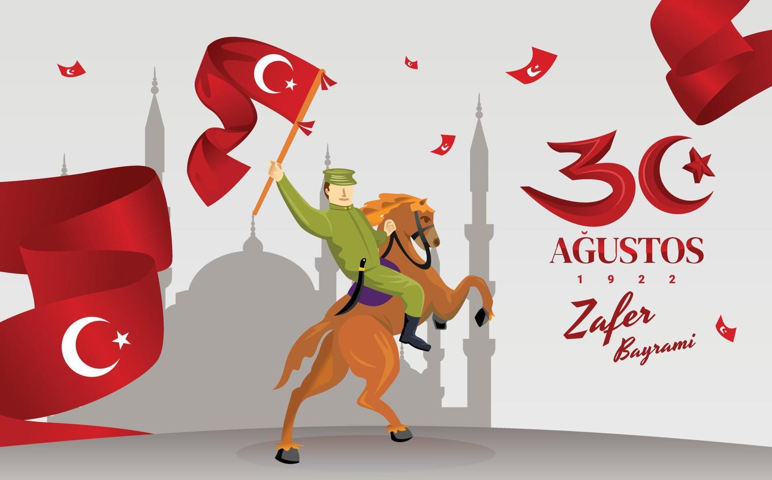 special design template for turkish independence zafer bayrami vector