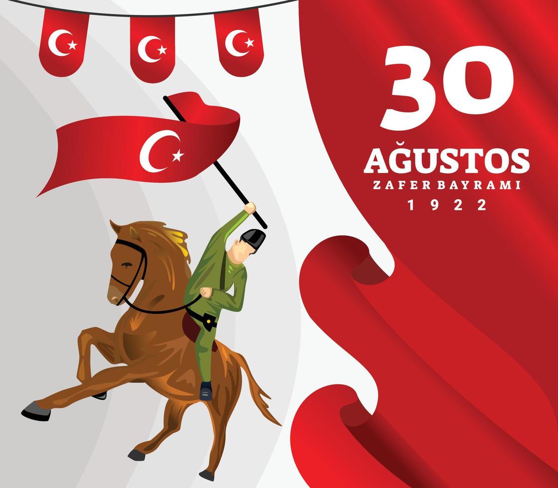 special design template for turkish independence zafer bayrami vector