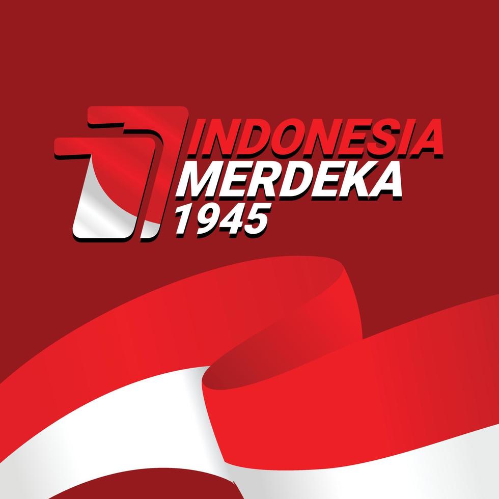 Icon for 77 years of Indonesian independence vector