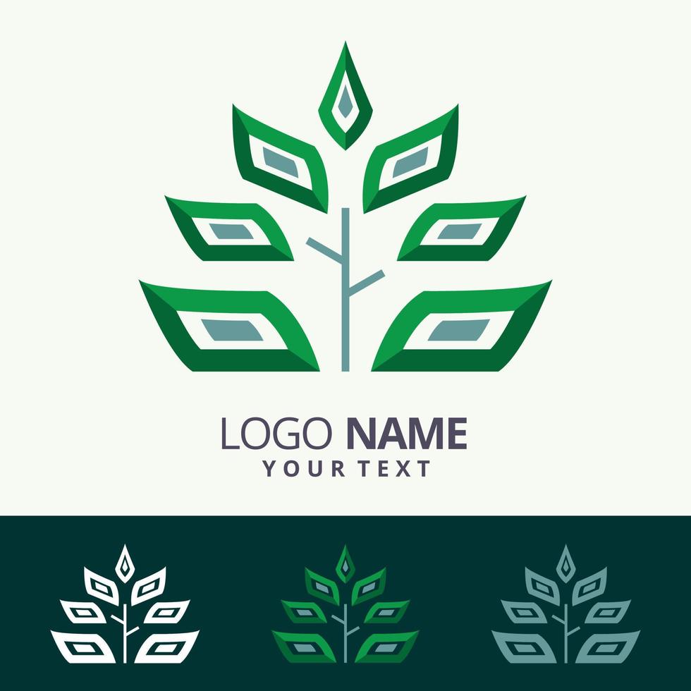 elegantly shaped leaf full memory logo vector