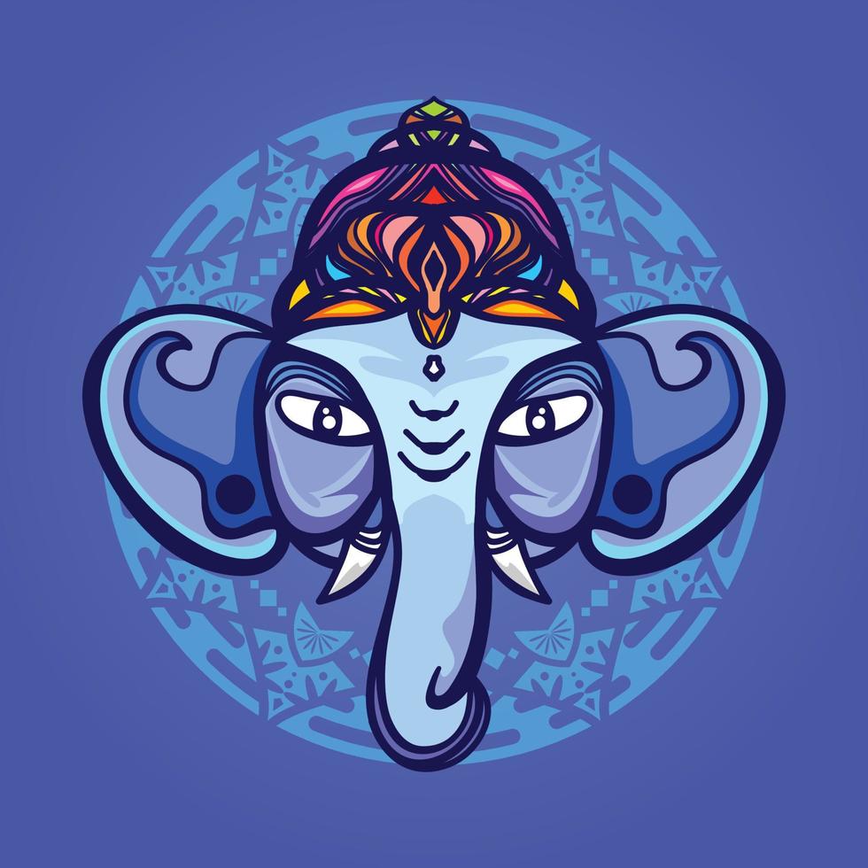 ilustración vectorial para el festival indio con elegante arte de imagen de ganesha vector