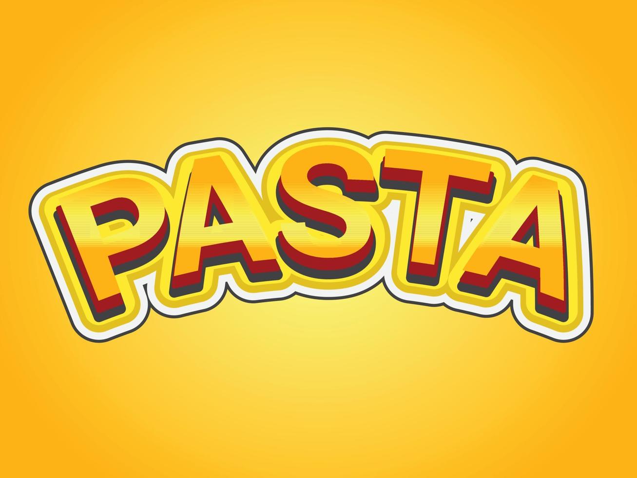 plantilla de efecto de texto de pasta con uso de estilo en negrita 3d para logotipo vector