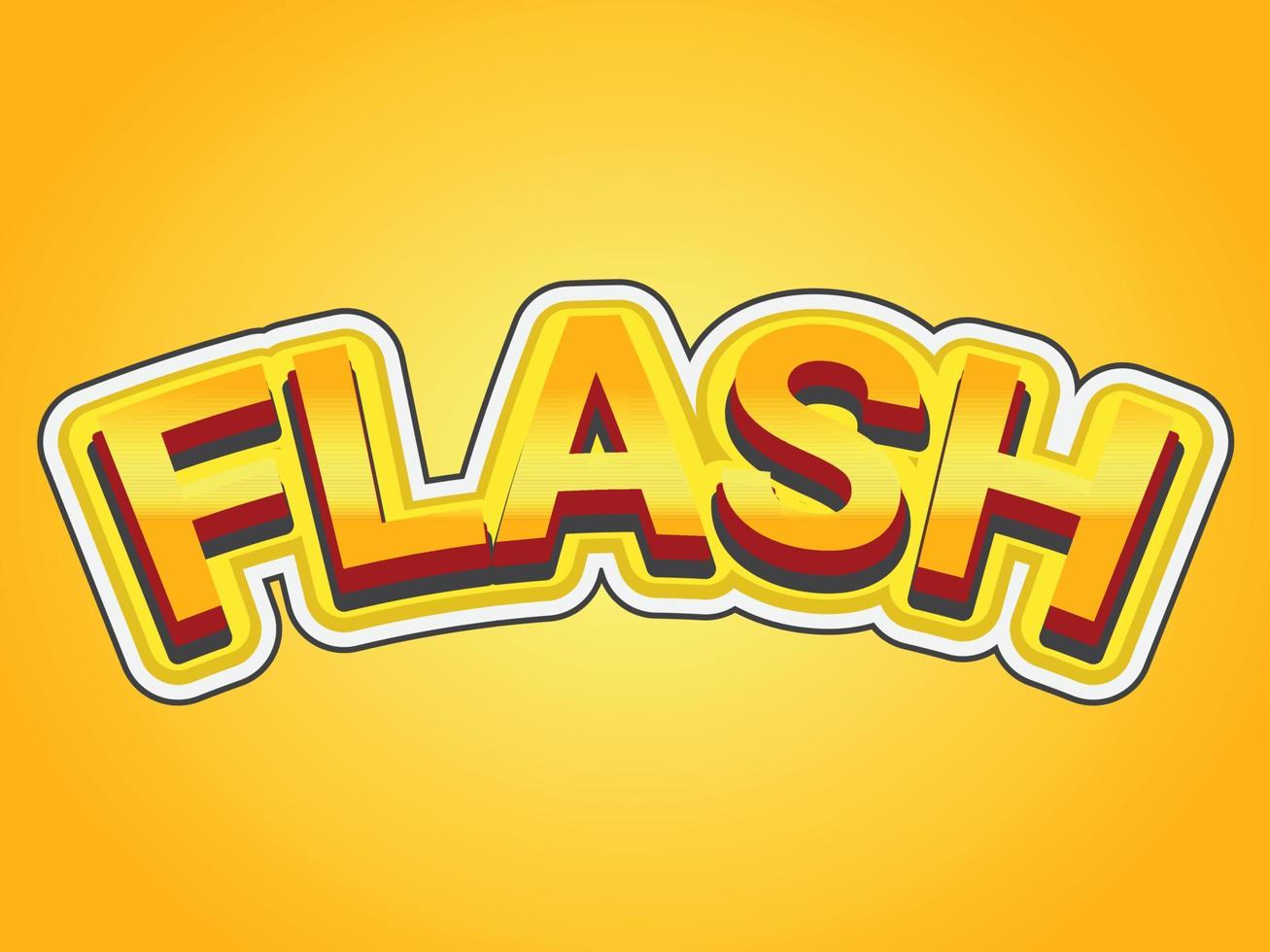 flash text effect template with 3d bold style use for logo vector