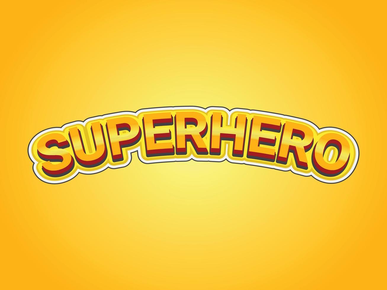 Superhero text effect template with 3d bold style use for logo vector