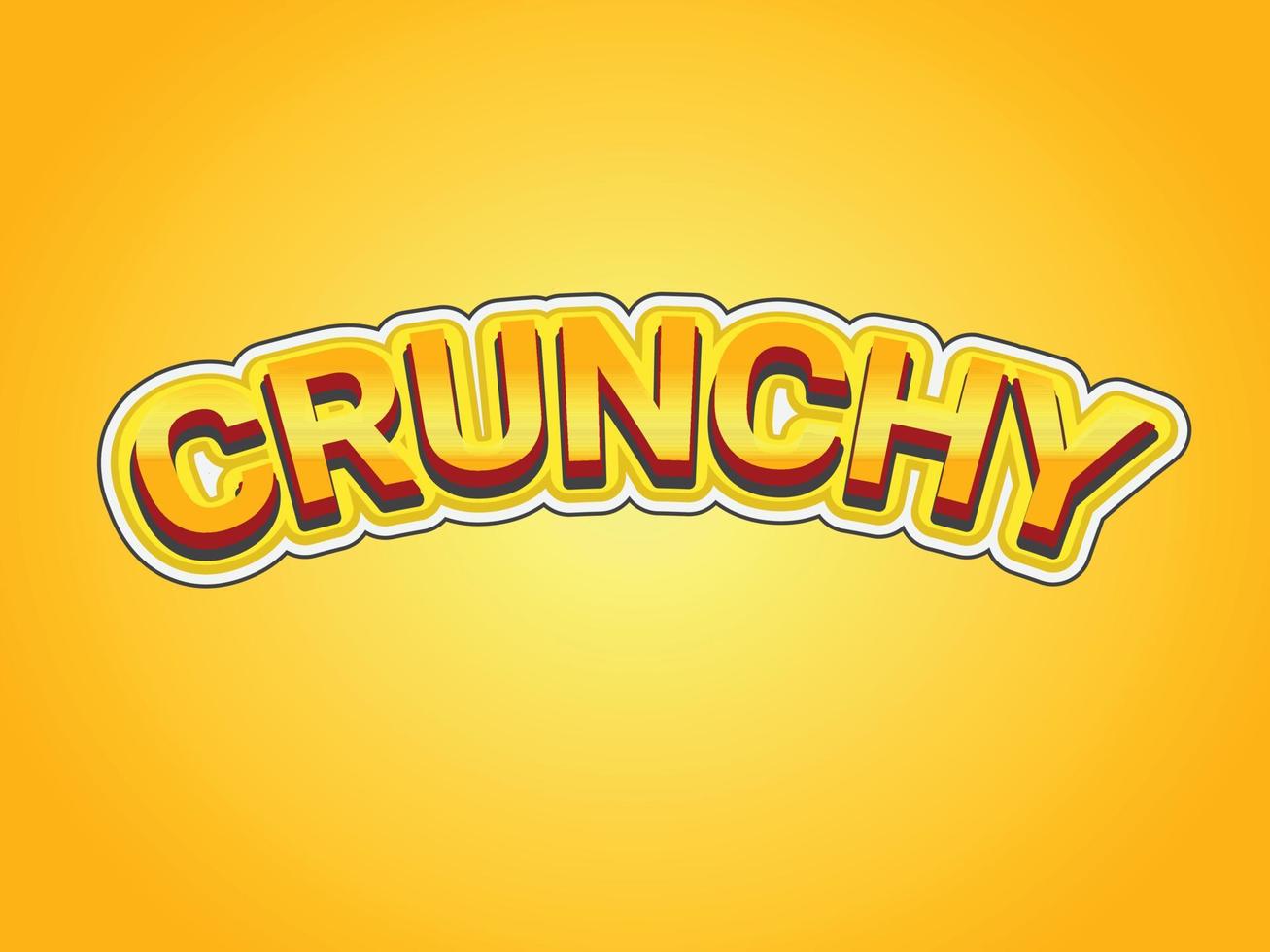 Crunchy text effect template with 3d bold style use for logo vector