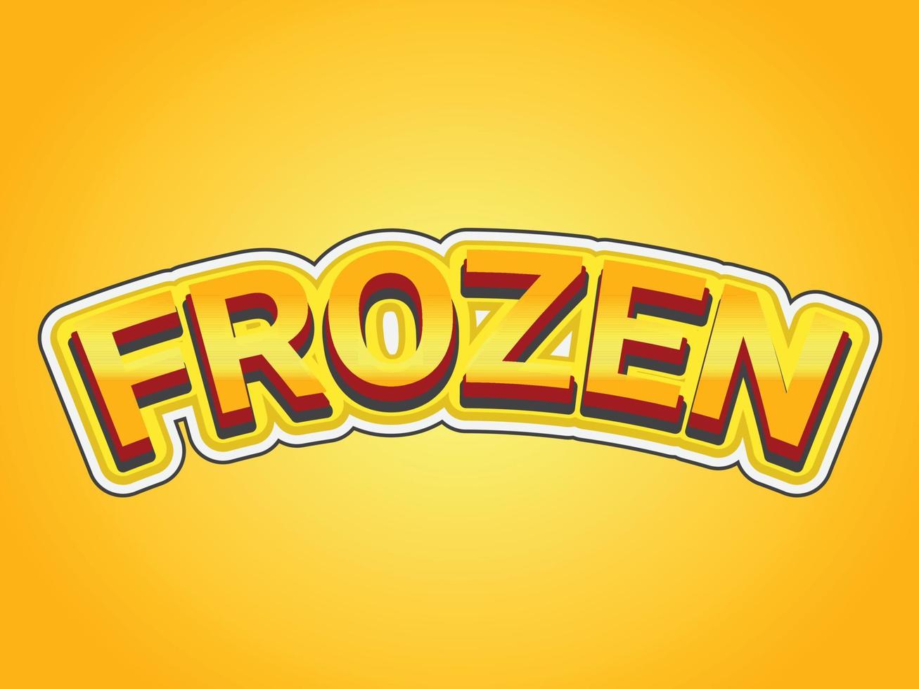 Frozen text effect template with 3d bold style use for logo vector