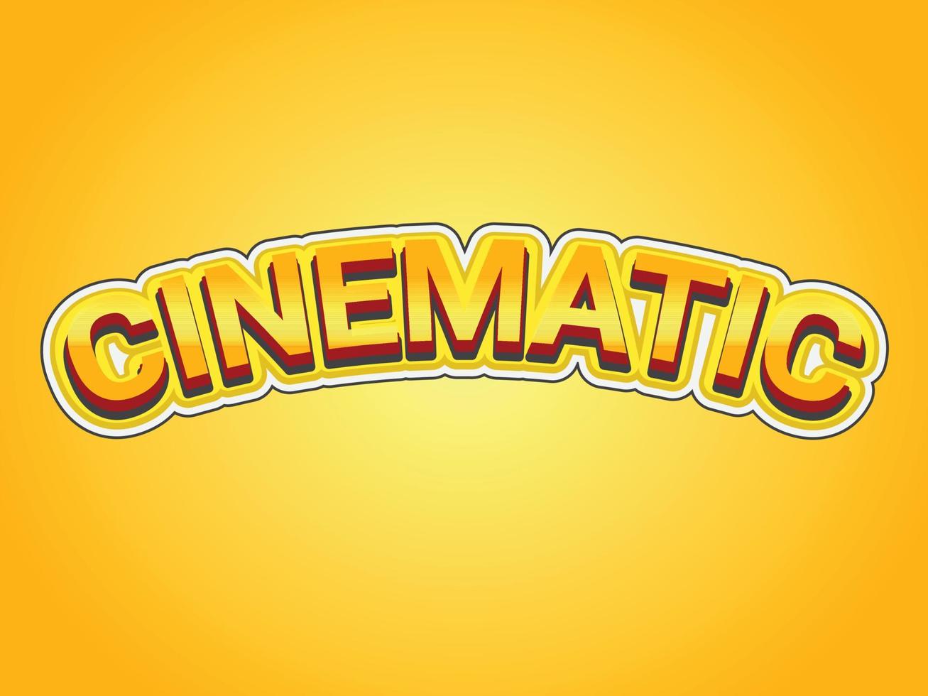 plantilla de efecto de texto cinematográfico con uso de estilo en negrita 3d para logotipo vector