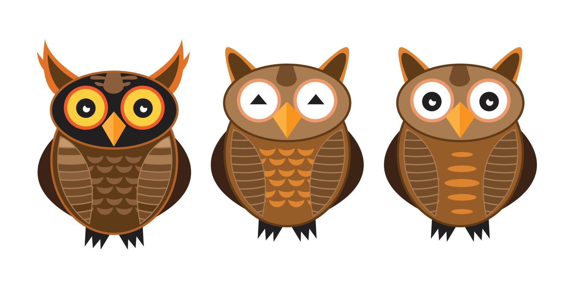 owls Cartoon design. Cute characters. vector illustration.