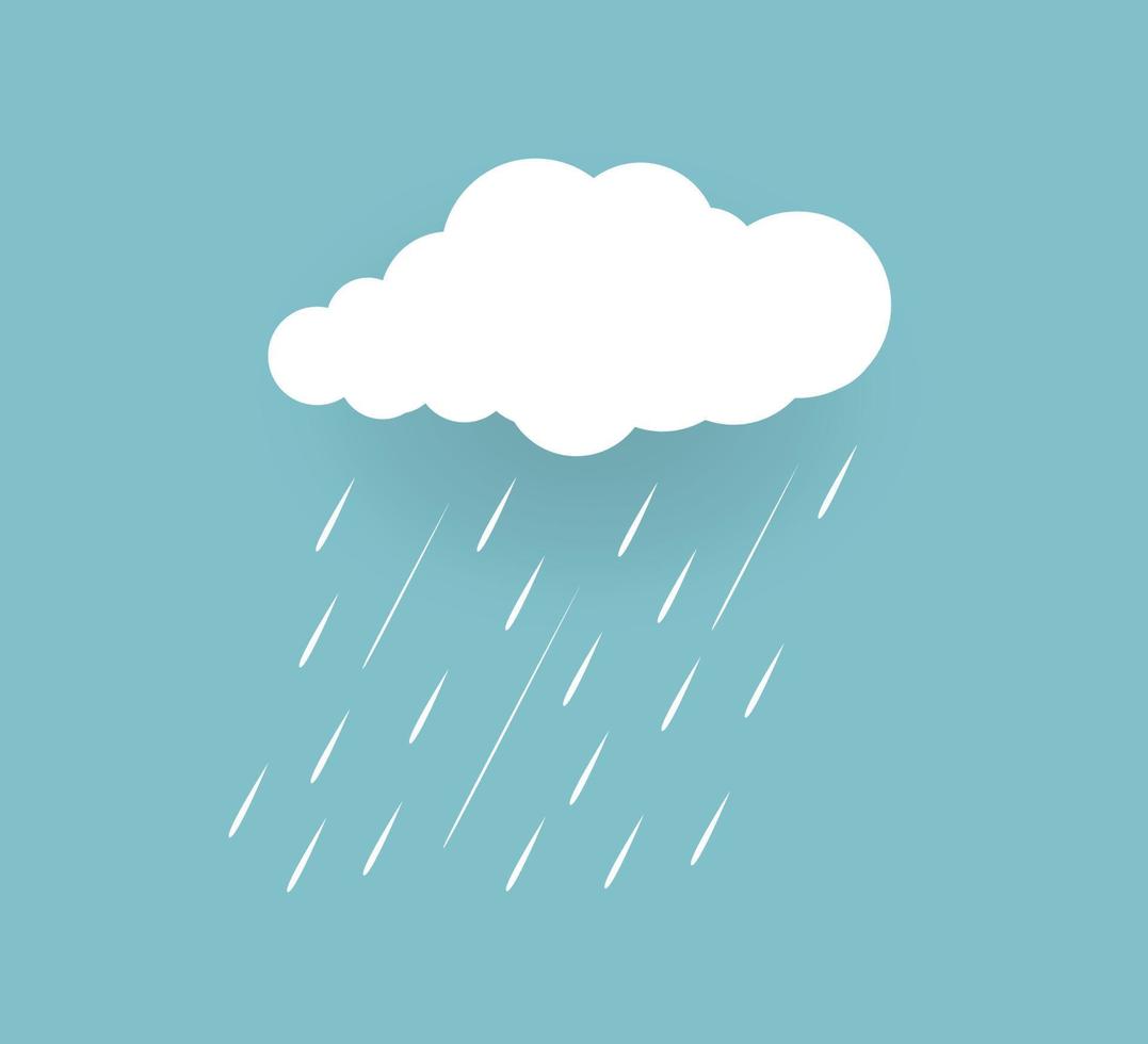 Heavy rain in dark sky, rainy season. vector