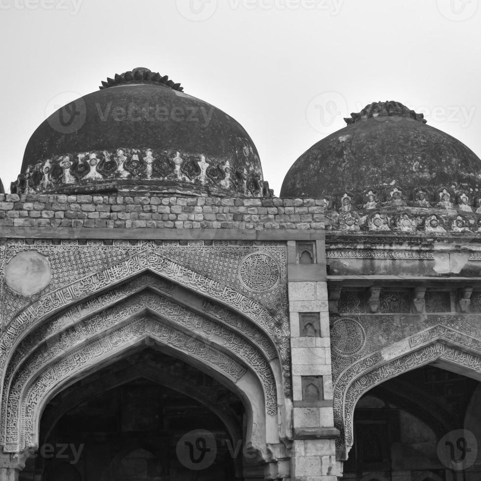 Mughal Architecture inside Lodhi Gardens, Delhi, India, Beautiful Architecture Inside the The Three-domed mosque in Lodhi Garden is said to be the Friday mosque for Friday prayer, Lodhi Garden Tomb photo