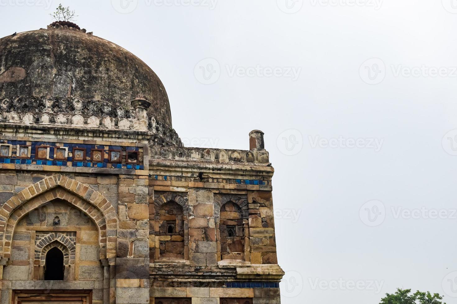 Mughal Architecture inside Lodhi Gardens, Delhi, India, Beautiful Architecture Inside the The Three-domed mosque in Lodhi Garden is said to be the Friday mosque for Friday prayer, Lodhi Garden Tomb photo