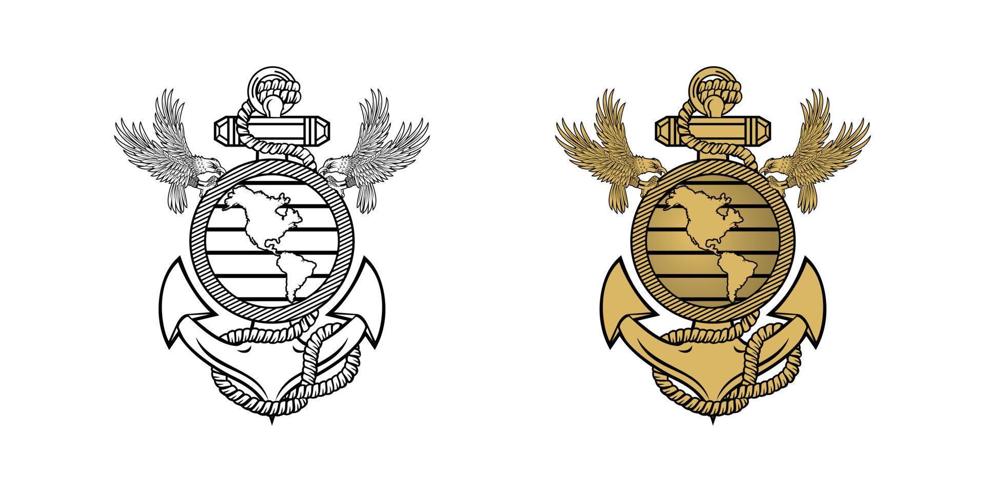 United State Marine Corps Eagle Globe and Anchor ega design