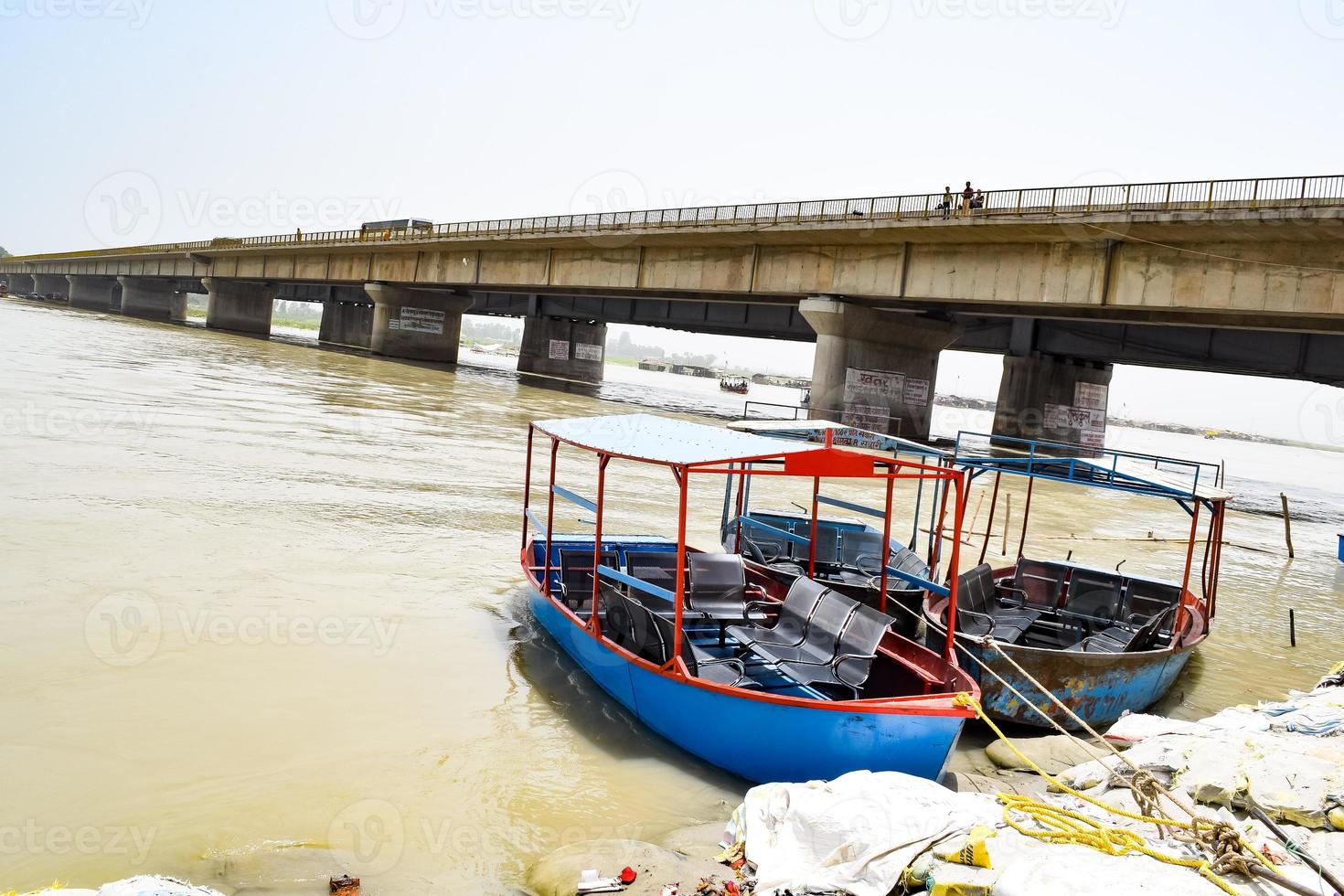 Ganga as seen in Garh Mukteshwar, Uttar Pradesh, India, River Ganga is believed to be the holiest river for Hindus, A view of Garh Ganga Brij ghat which is very famous religious place for Hindus photo