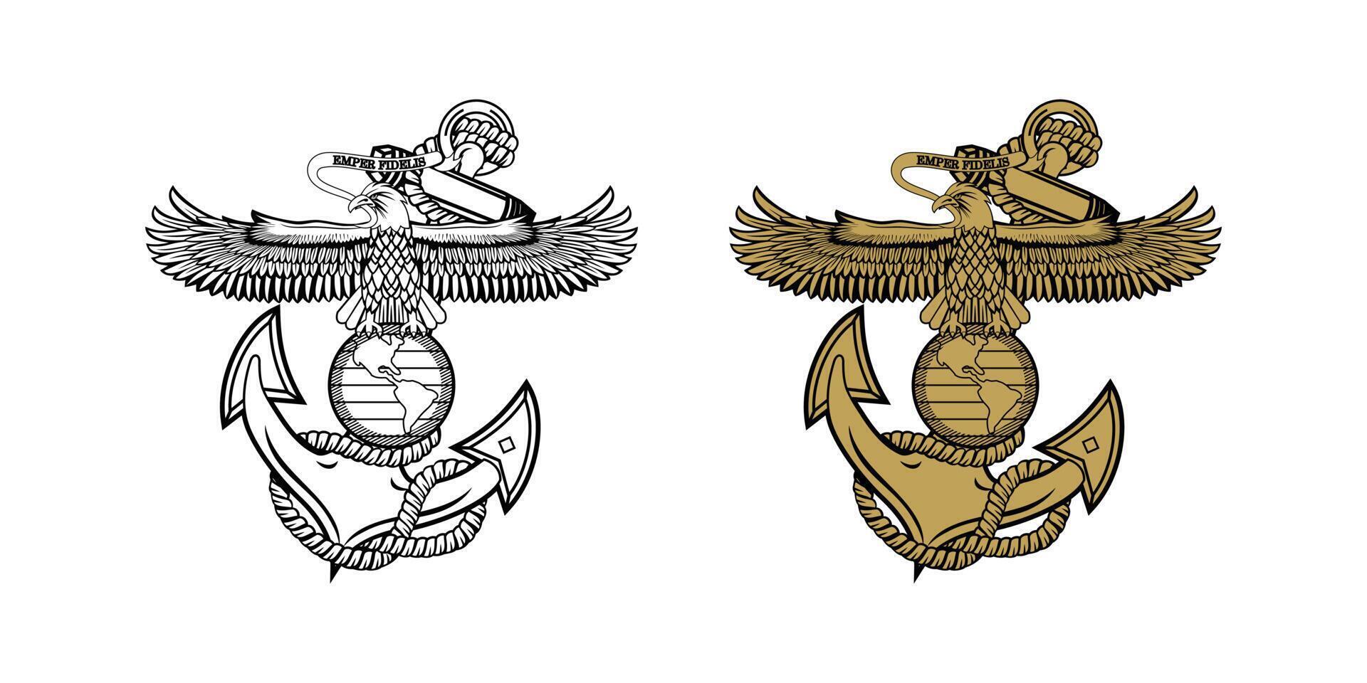 United State Marine Corps Eagle Globe and Anchor ega design