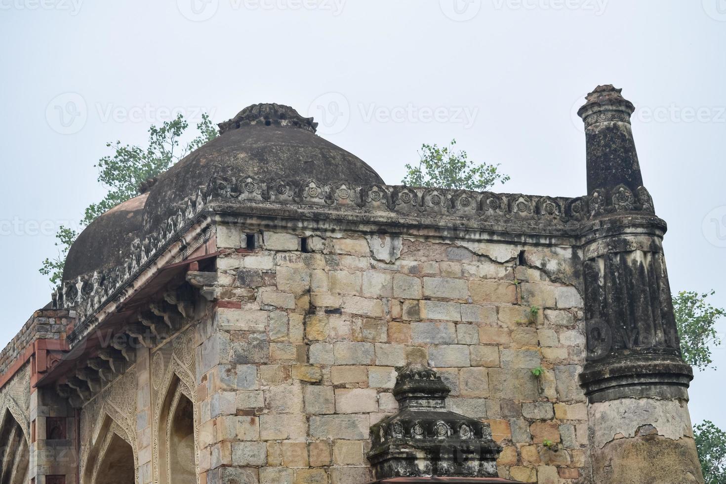 Mughal Architecture inside Lodhi Gardens, Delhi, India, Beautiful Architecture Inside the The Three-domed mosque in Lodhi Garden is said to be the Friday mosque for Friday prayer, Lodhi Garden Tomb photo