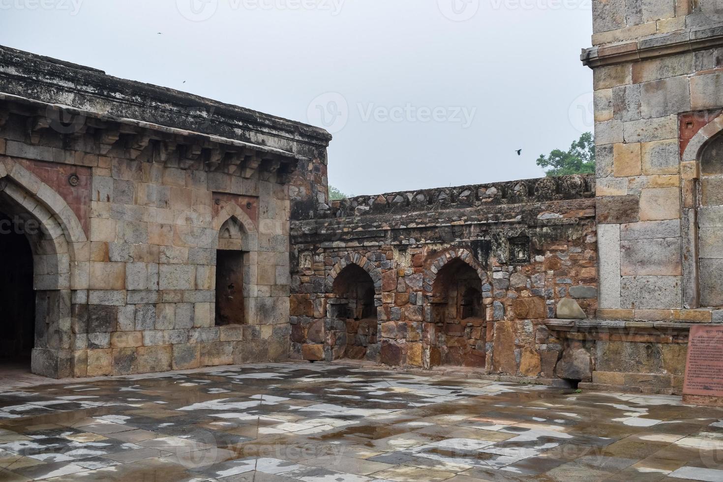 Mughal Architecture inside Lodhi Gardens, Delhi, India, Beautiful Architecture Inside the The Three-domed mosque in Lodhi Garden is said to be the Friday mosque for Friday prayer, Lodhi Garden Tomb photo