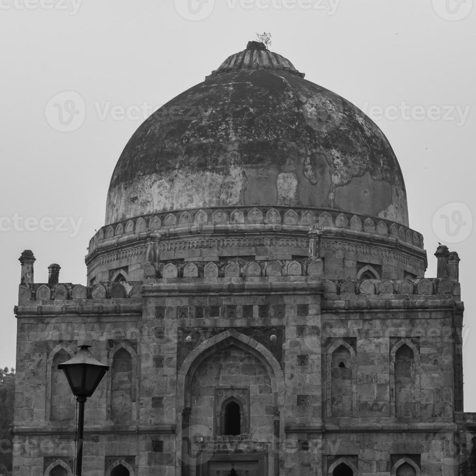 Mughal Architecture inside Lodhi Gardens, Delhi, India, Beautiful Architecture Inside the The Three-domed mosque in Lodhi Garden is said to be the Friday mosque for Friday prayer, Lodhi Garden Tomb photo