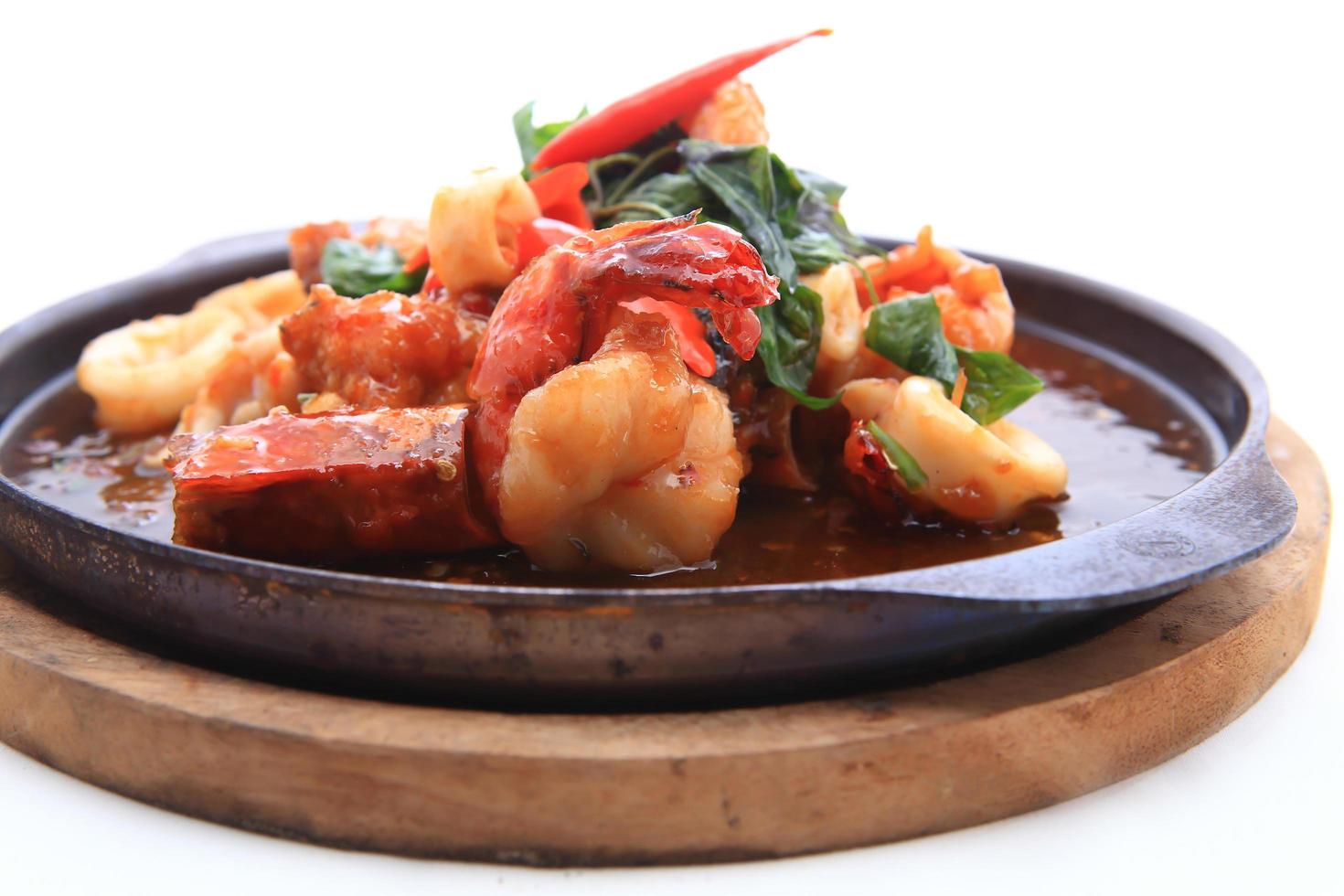 seafood stir fried with Thai herb. 10448104 Stock Photo at Vecteezy