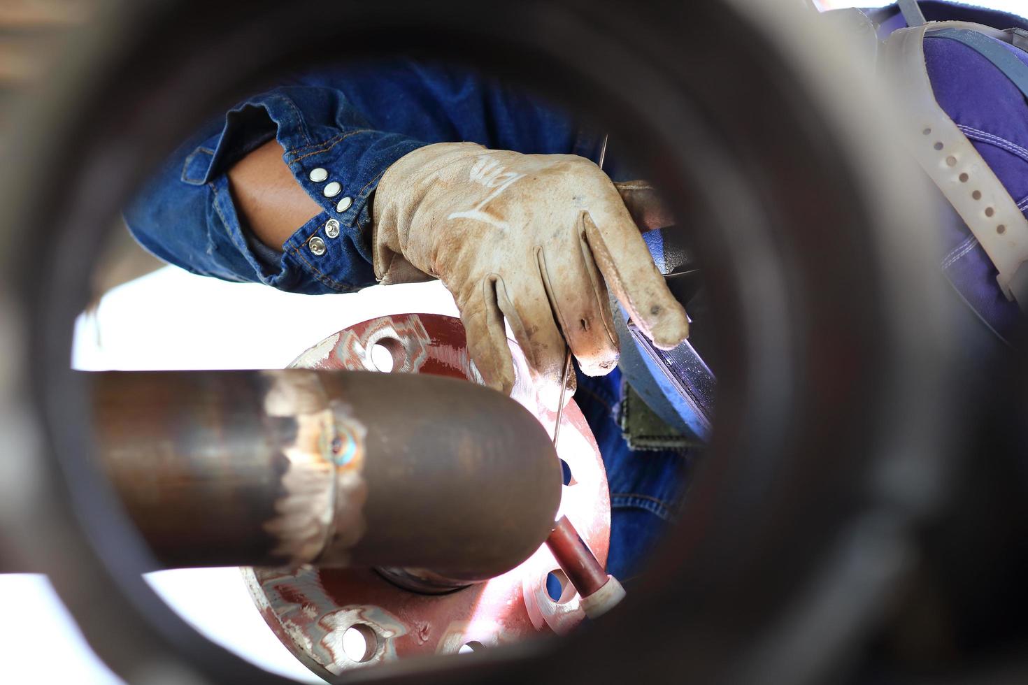 welder at factory work photo