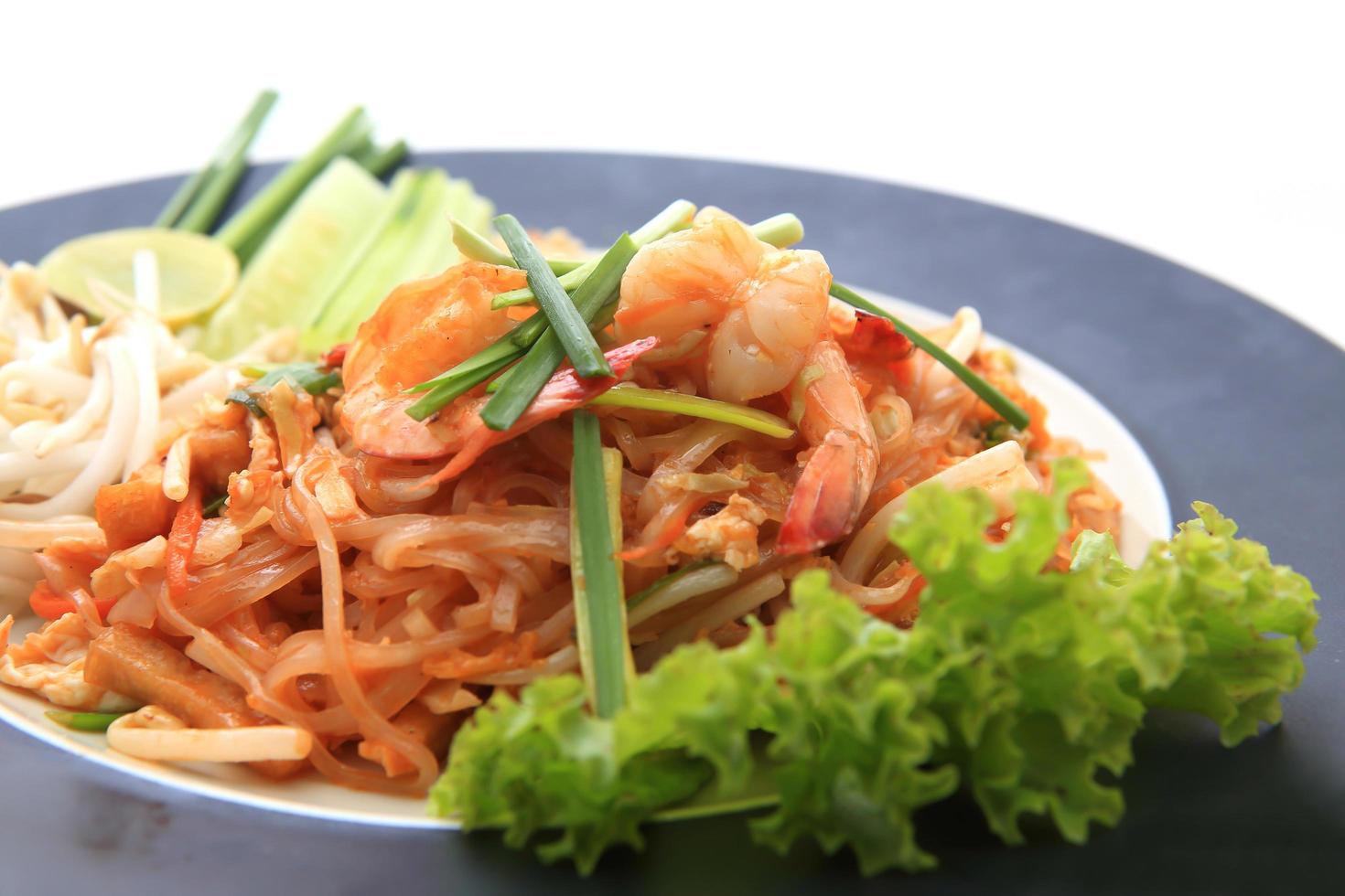 Thai food Pad thai , Stir fry noodles with shrimp 10448352 Stock Photo