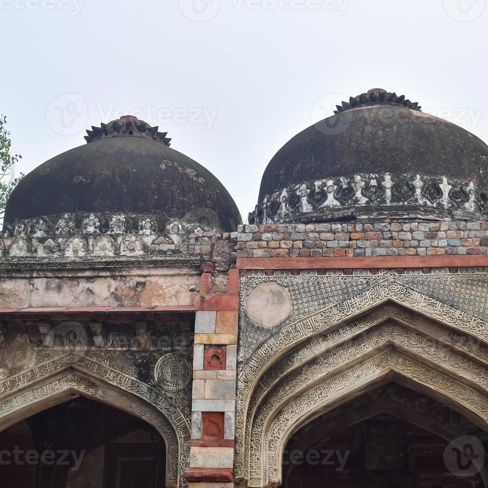 Mughal Architecture inside Lodhi Gardens, Delhi, India, Beautiful Architecture Inside the The Three-domed mosque in Lodhi Garden is said to be the Friday mosque for Friday prayer, Lodhi Garden Tomb photo