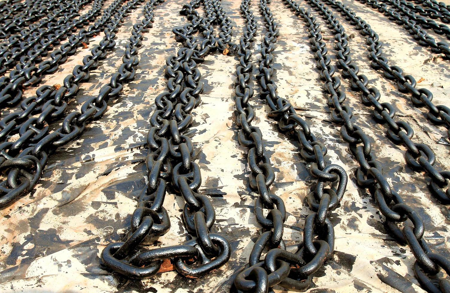 chain on the floor after painting photo