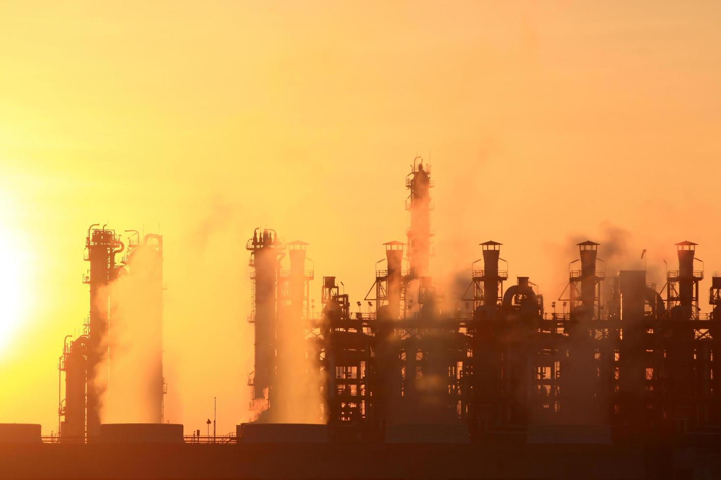 Oil refinery at twilight  Map Ta Phut Industrial Estate Rayong Thailand photo