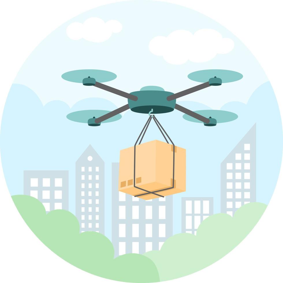 Smart technologies for delivery service. Drone delivery. vector