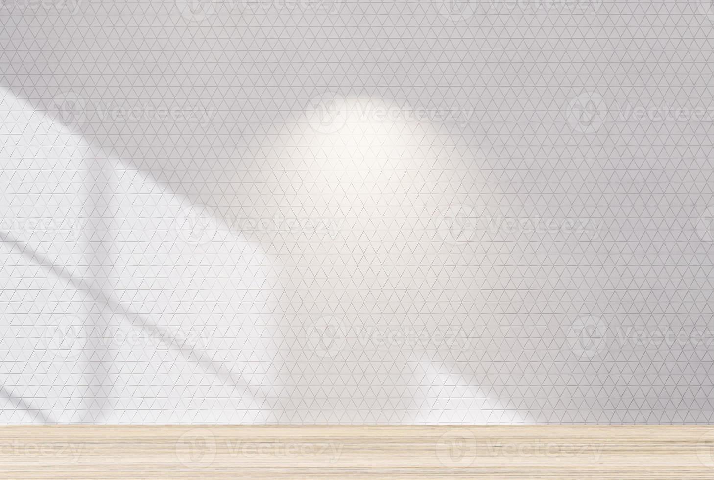 Empty room product backdrop with white tile wall, interior background image. photo