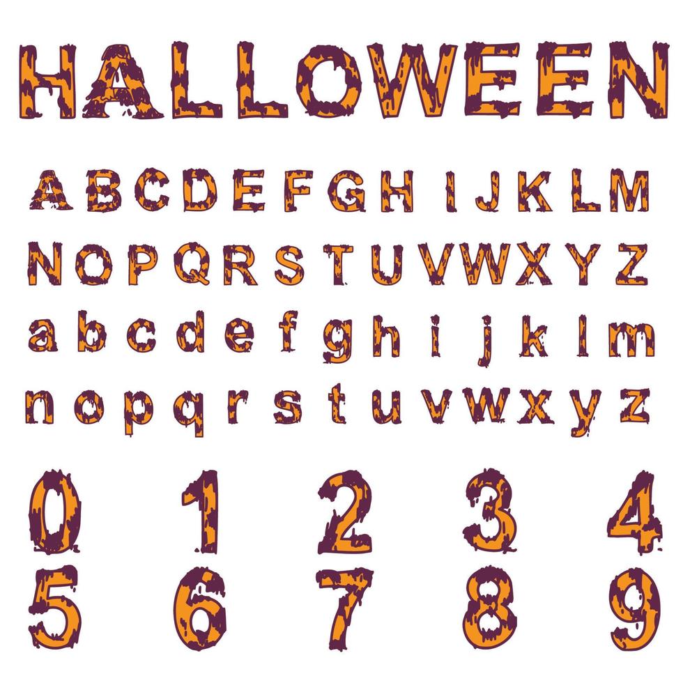 Display font, candle drop, for Halloween, spooky handwritten design, vector illistration