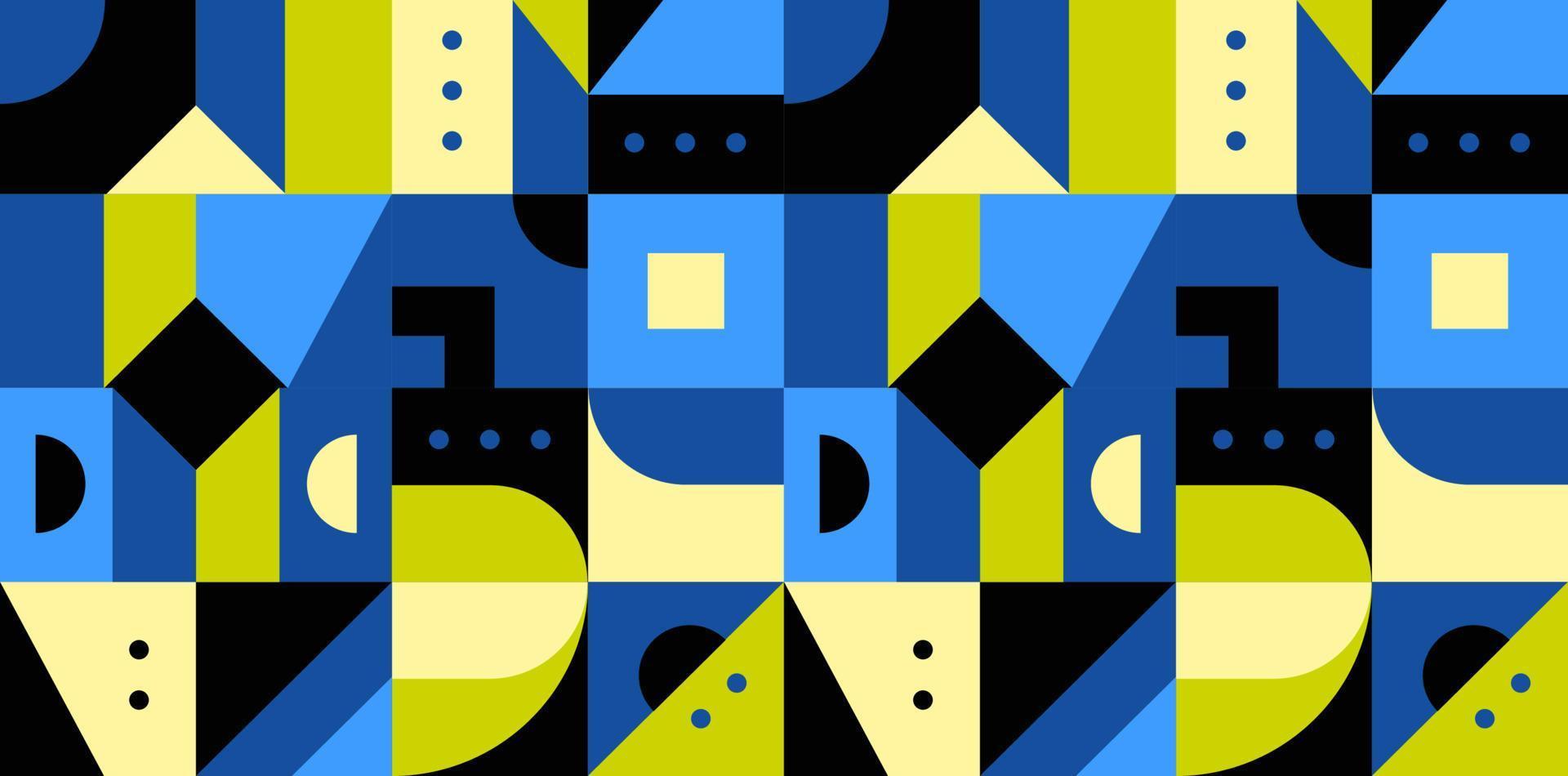 Abstract geometric background. Bauhaus, Memphis minimalist retro poster graphic vector illustration.