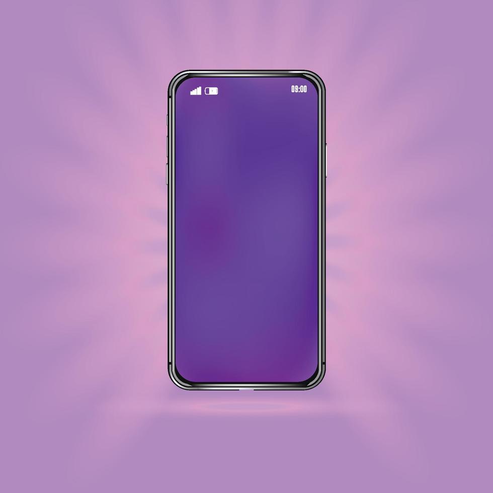 Latest Smartphone with Purple Screen vector