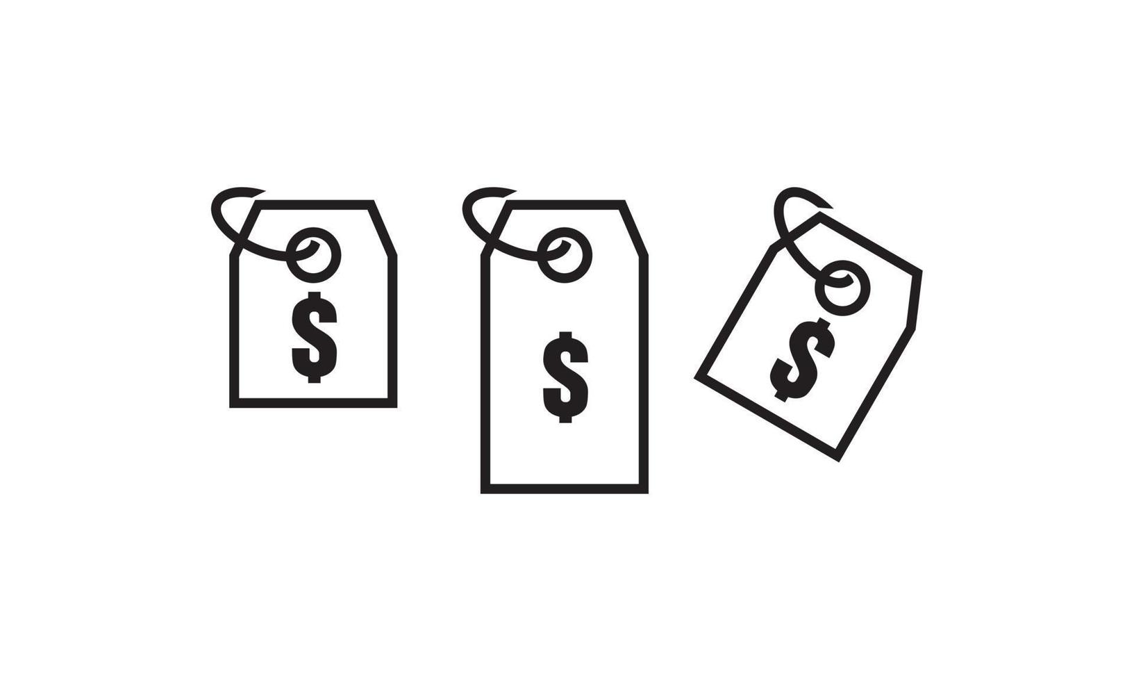Flat Icon Line Price Tag Set ... vector