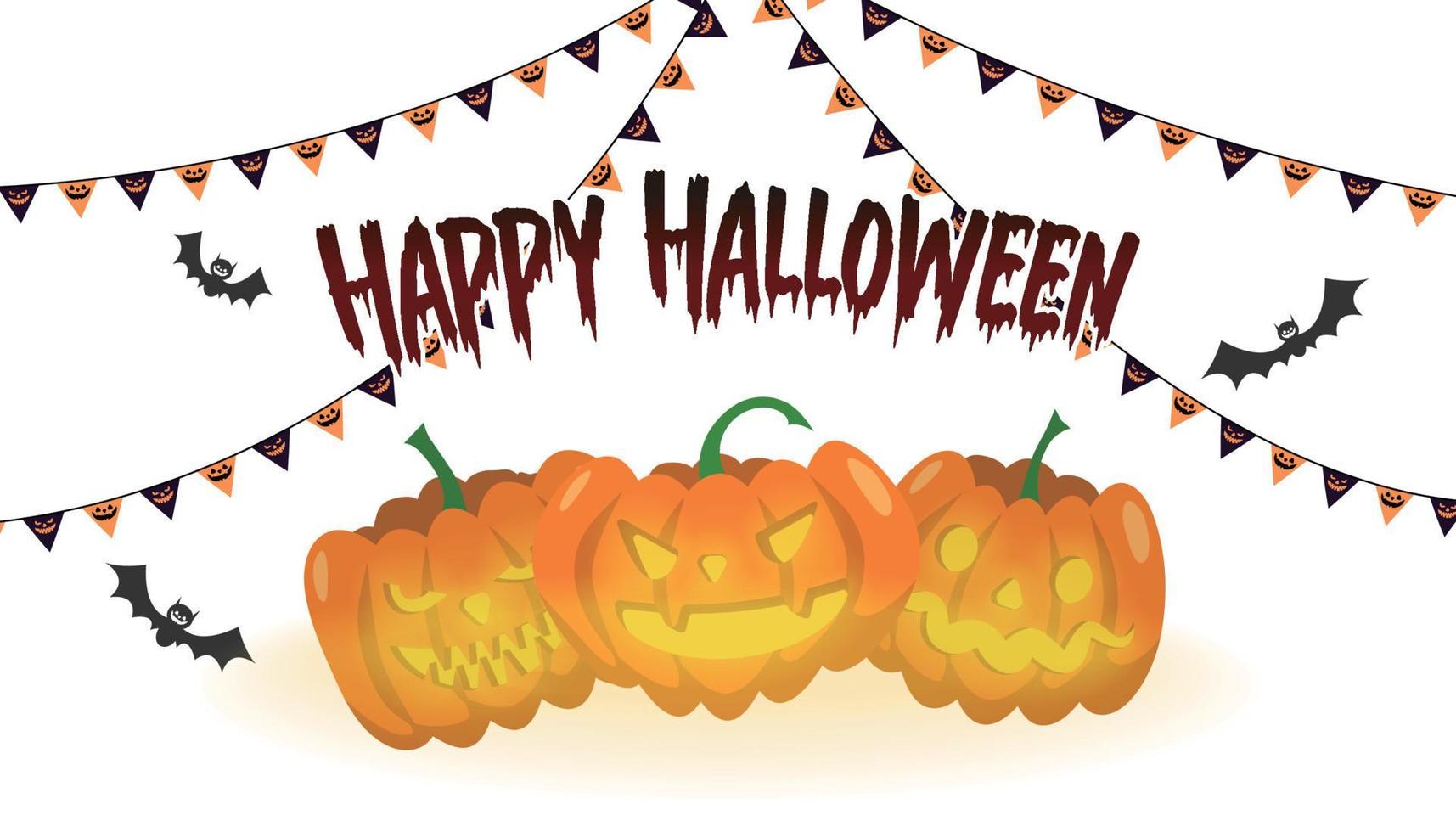 Happy halloween pumpkin design on white background vector
