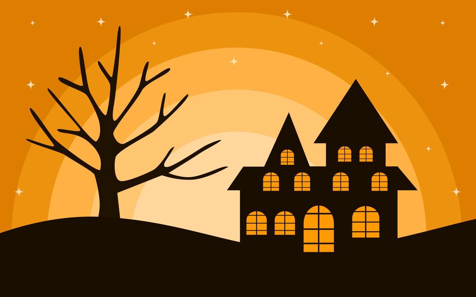 diseño de fondo feliz halloween con color naranja para portadas, pancartas y más vector