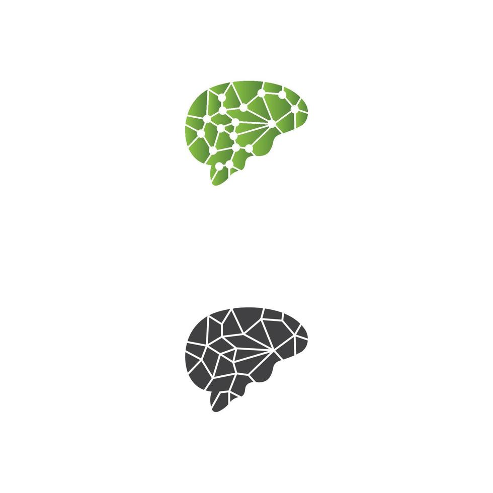 diseño de icono de ilustración de vector de cerebro